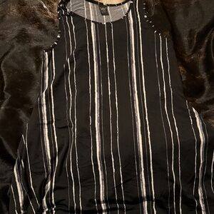 Black and White Striped Women's Top